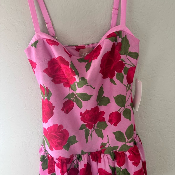 Show Me Your MuMu Pink Rose Print Mini Dress - Picture 8 of 10